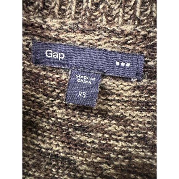 Gap XS Brown Marled Knit Sleeveless Belted Cardigan Sweater Wrap Vest Womens Y2K - Picture 4 of 6